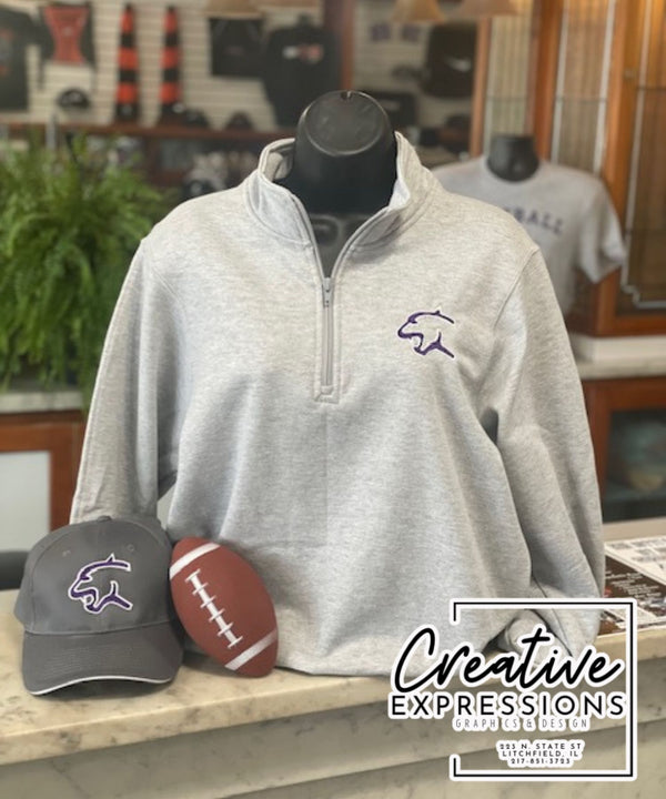 1/4 Zip Fleece Pullover Sweatshirt - 1