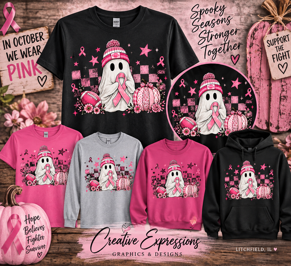 Breast Cancer- Pink Ribbon Ghost - 1