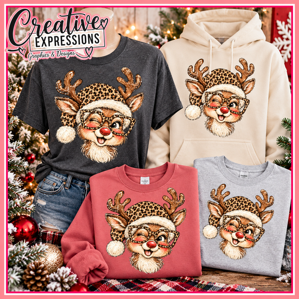 Christmas Reindeer – Leopard Glasses - 1