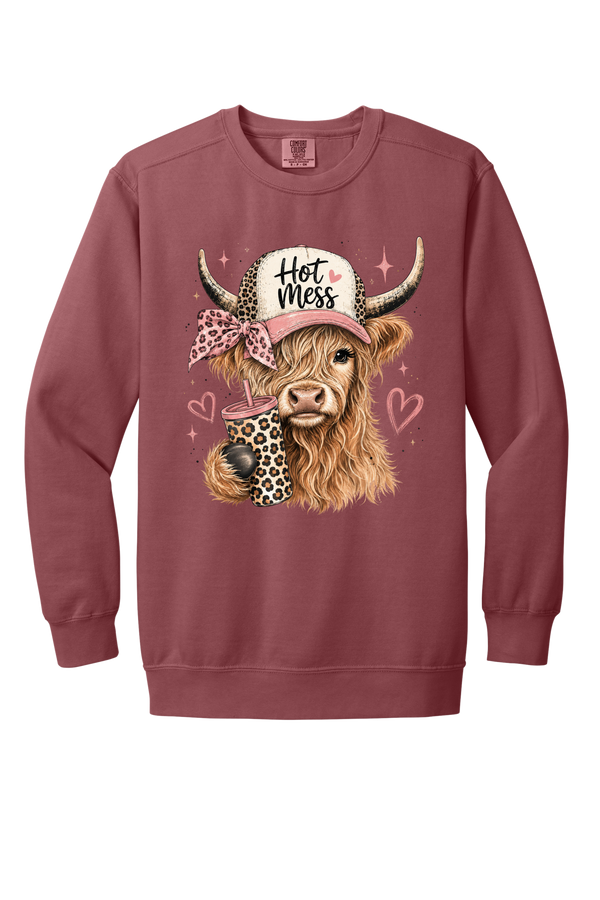 Hot Mess- Comfort Color Crewneck (Light Weight) - 2