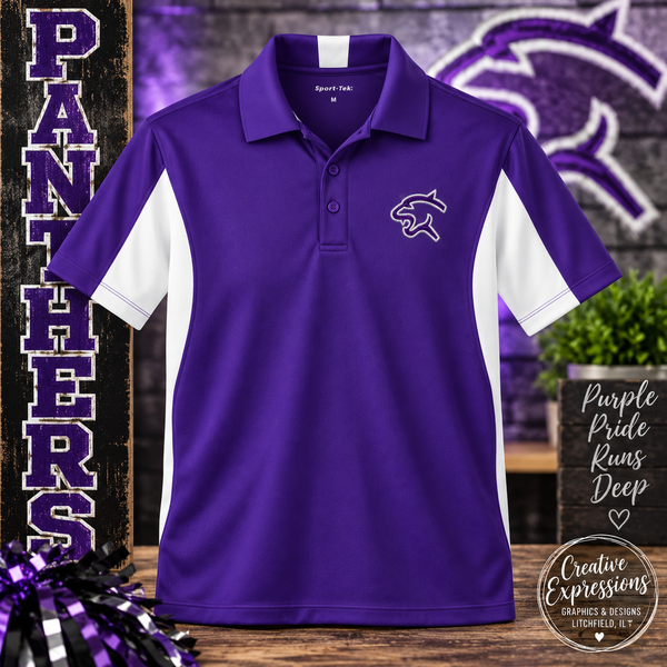 Embroidered Panther Sport-Tek® Colorblock Polo - 1