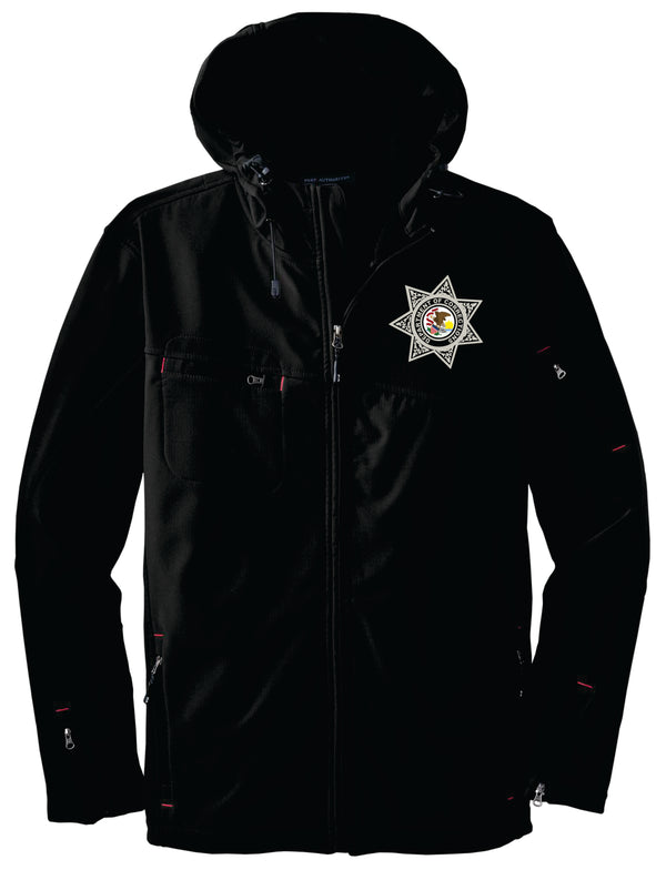 Southwestern- Port Authority Textured Hooded Soft Shell Jacket - 1