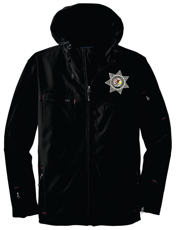 Menard- Port Authority Textured Hooded Soft Shell Jacket - 1