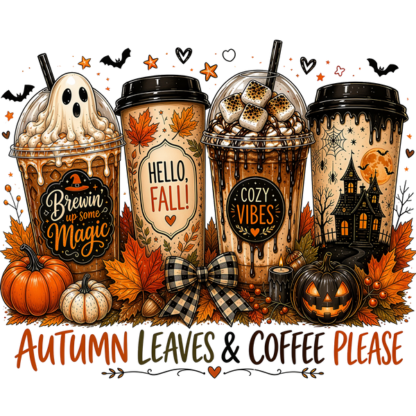 Autumn Leaves & Coffee- Comfort Color Long Sleeve - 1