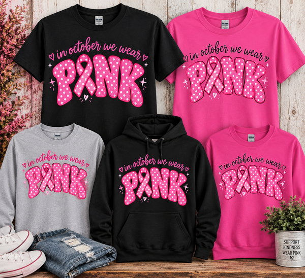 Breast Cancer- October We Wear Pink- Polka Dots - 1