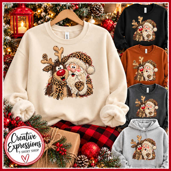 Christmas Leopard Santa - 1