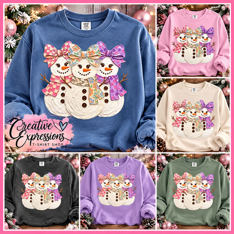 Christmas Pastel Bow Santa Trio