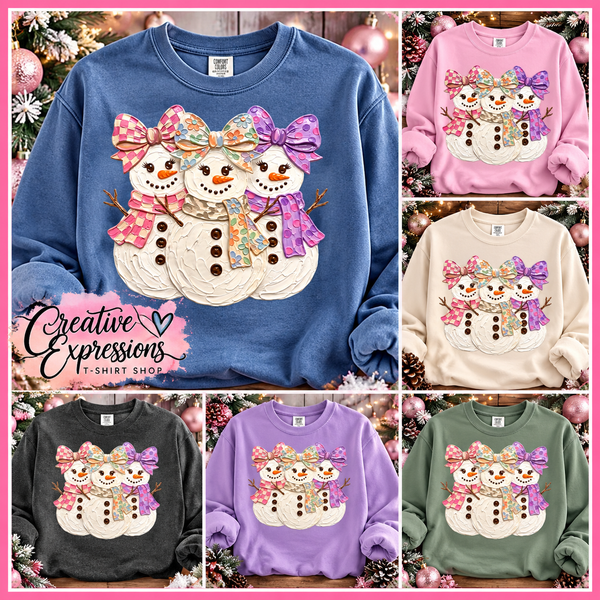 Christmas Pastel Bow Santa Trio - 1
