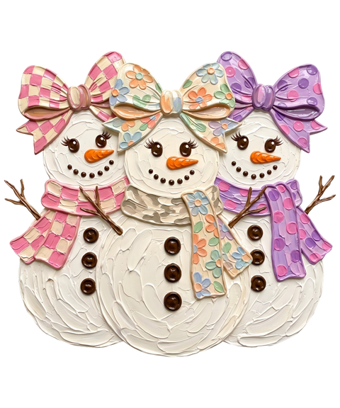 Christmas Pastel Bow Santa Trio - 0