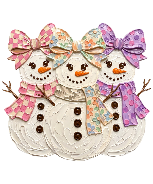 Christmas Pastel Bow Santa Trio - 2