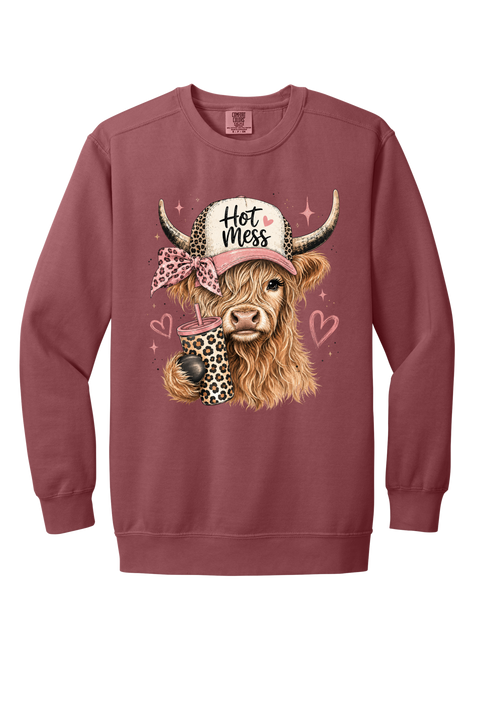 Hot Mess- Comfort Color Crewneck (Light Weight) - 0