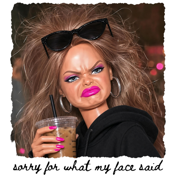 Disgusted Doll Face- Comfort Color T-Shirt - 1