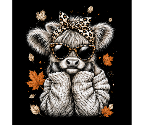 Fall ( Leopard) Cow- Gildan Hoodie