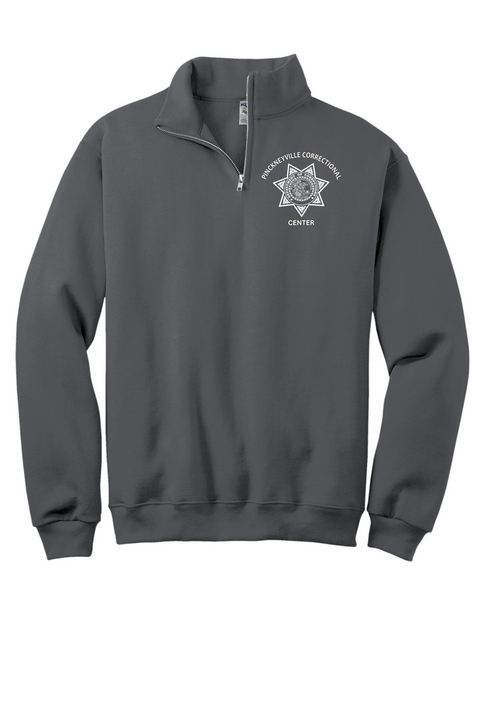 Buy charcoal-grey Pinckneyville- Jerzee 1/4 Zip Cadet Collar Sweatshirt