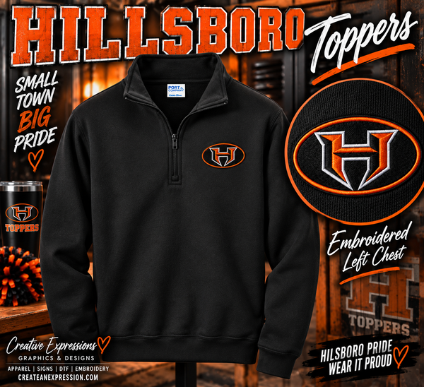 Hillsboro Toppers Embroidered 1/4-Zip Pullover - 1