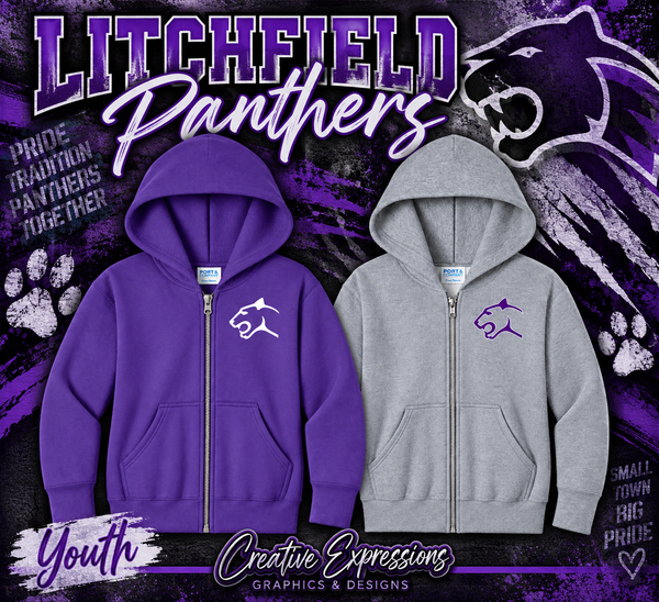 Litchfield Panthers Youth Full-Zip Hoodie - 1