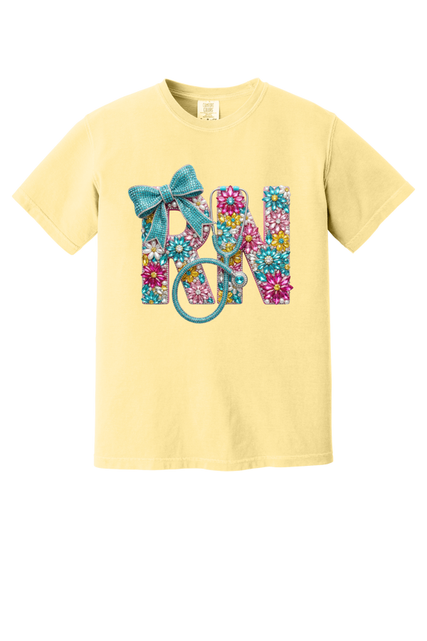 RN(Floral)- Comfort Color T-Shirt - 2