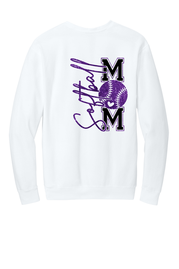 Softball Mom- Comfort Color (LT) Crewneck - 4