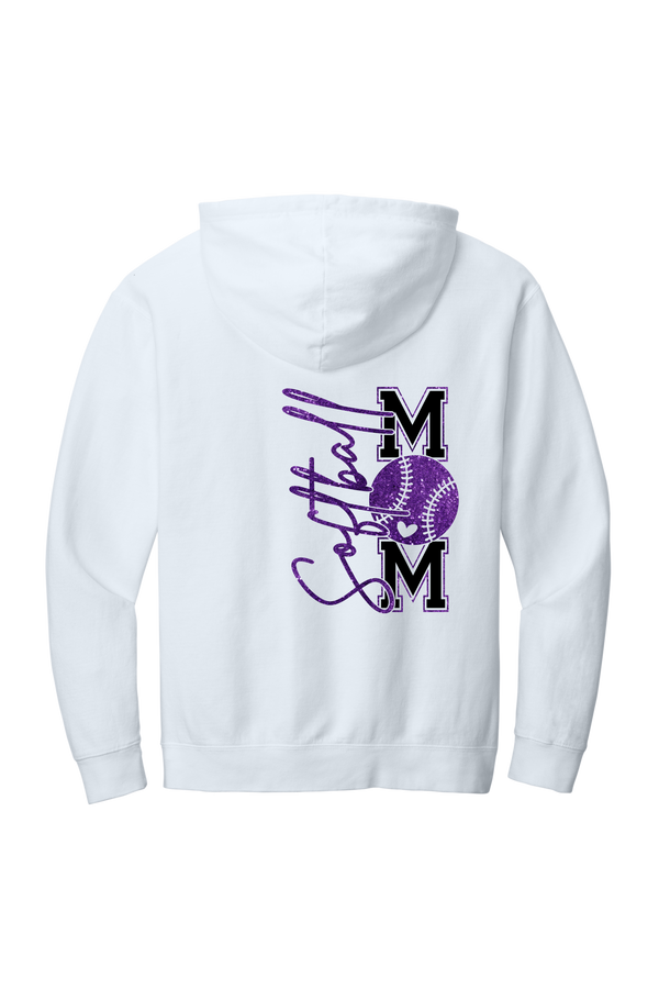 Softball Mom- Comfort Color (LT) Hoodie - 4