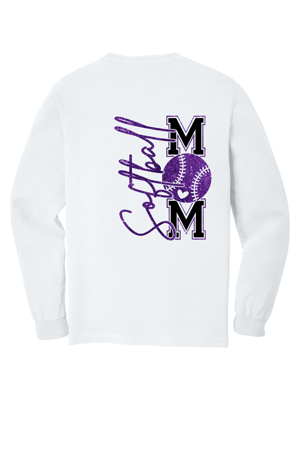 Softball Mom- Comfort Color Long Sleeve - 4