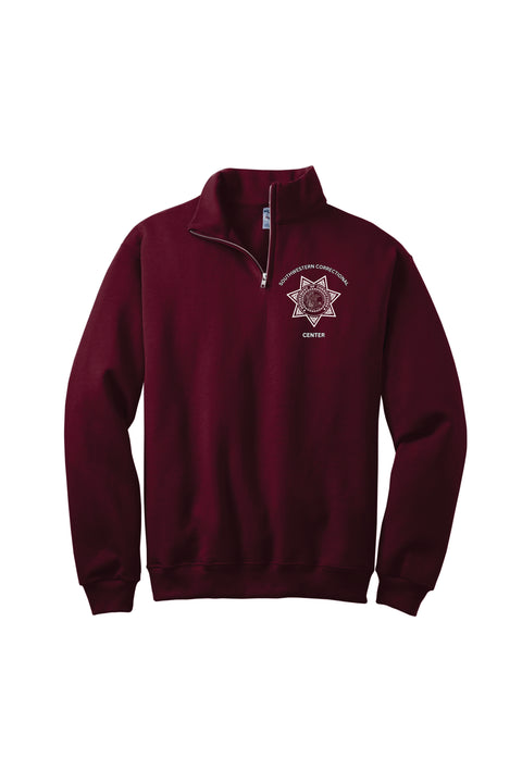 Buy maroon Southwestern- Jerzee 1/4 Zip Cadet Collar Sweatshirt