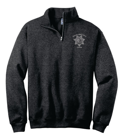 Buy black-heather Graham- Jerzees 1/4- Zip Cadet Collar Sweatshirt