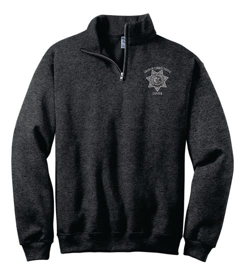 Buy black-heather Menard- Jerzees 1/4 Zip Cadet Collar Sweatshirt