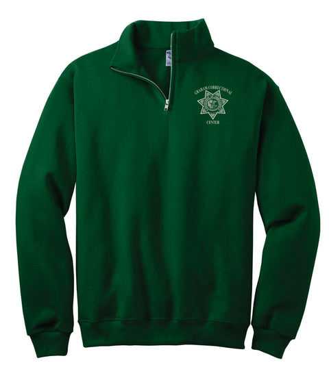 Buy forest-green Menard- Jerzees 1/4 Zip Cadet Collar Sweatshirt