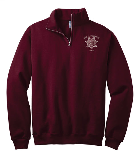 Buy maroon Graham- Jerzees 1/4- Zip Cadet Collar Sweatshirt