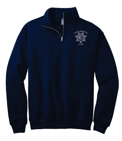 Buy navy Menard- Jerzees 1/4 Zip Cadet Collar Sweatshirt