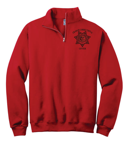 Buy true-red Graham- Jerzees 1/4- Zip Cadet Collar Sweatshirt
