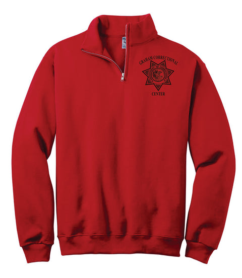 Buy true-red Menard- Jerzees 1/4 Zip Cadet Collar Sweatshirt