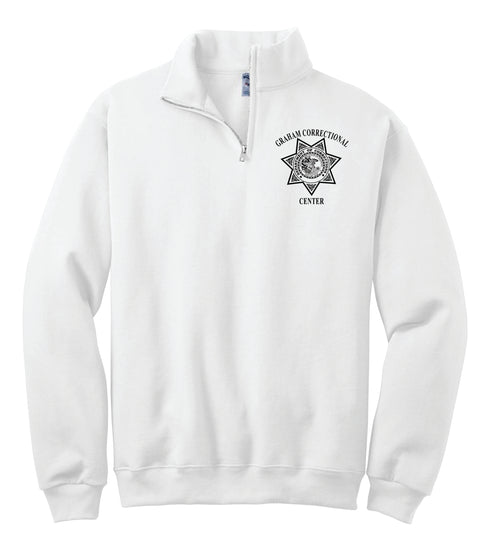 Buy white Menard- Jerzees 1/4 Zip Cadet Collar Sweatshirt