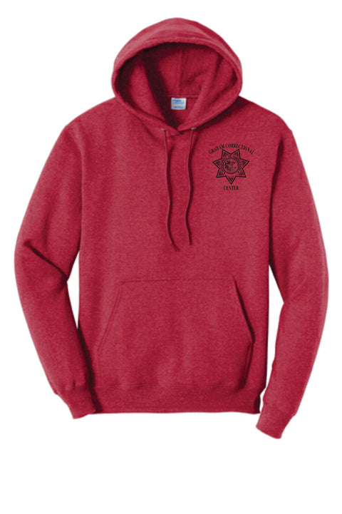 Buy heather-red Graham- P&amp;C Classic Pullover Hooded Sweatshirt- Heather Colors